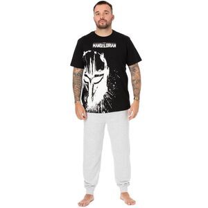 Star Wars: The Mandalorian Mens Splattered Pajama Set / Black/White/Gray